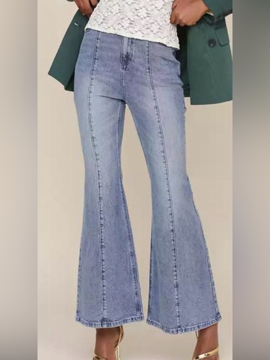 Avec Les Filles Denim - Avec Les Filles Light Wash High-Rise Flare Jeans